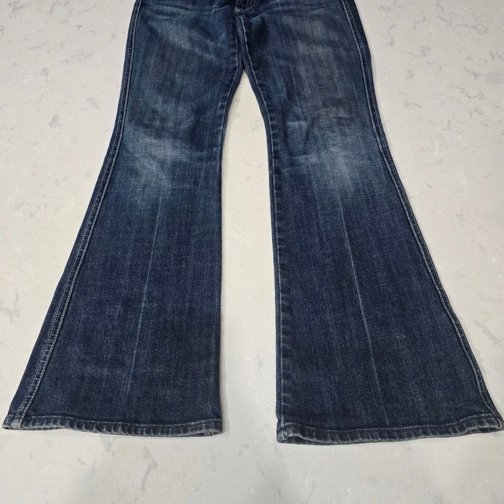 Vintage 7 For All Mankind "A Pocket" Flare Jeans Size 27 – Classic Wash USA Made - Picture 7 of 10